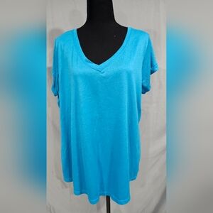Turquoise short sleeve workout shirt